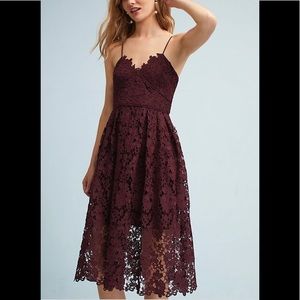 Anthropologie Renata Lace Dress in Plum